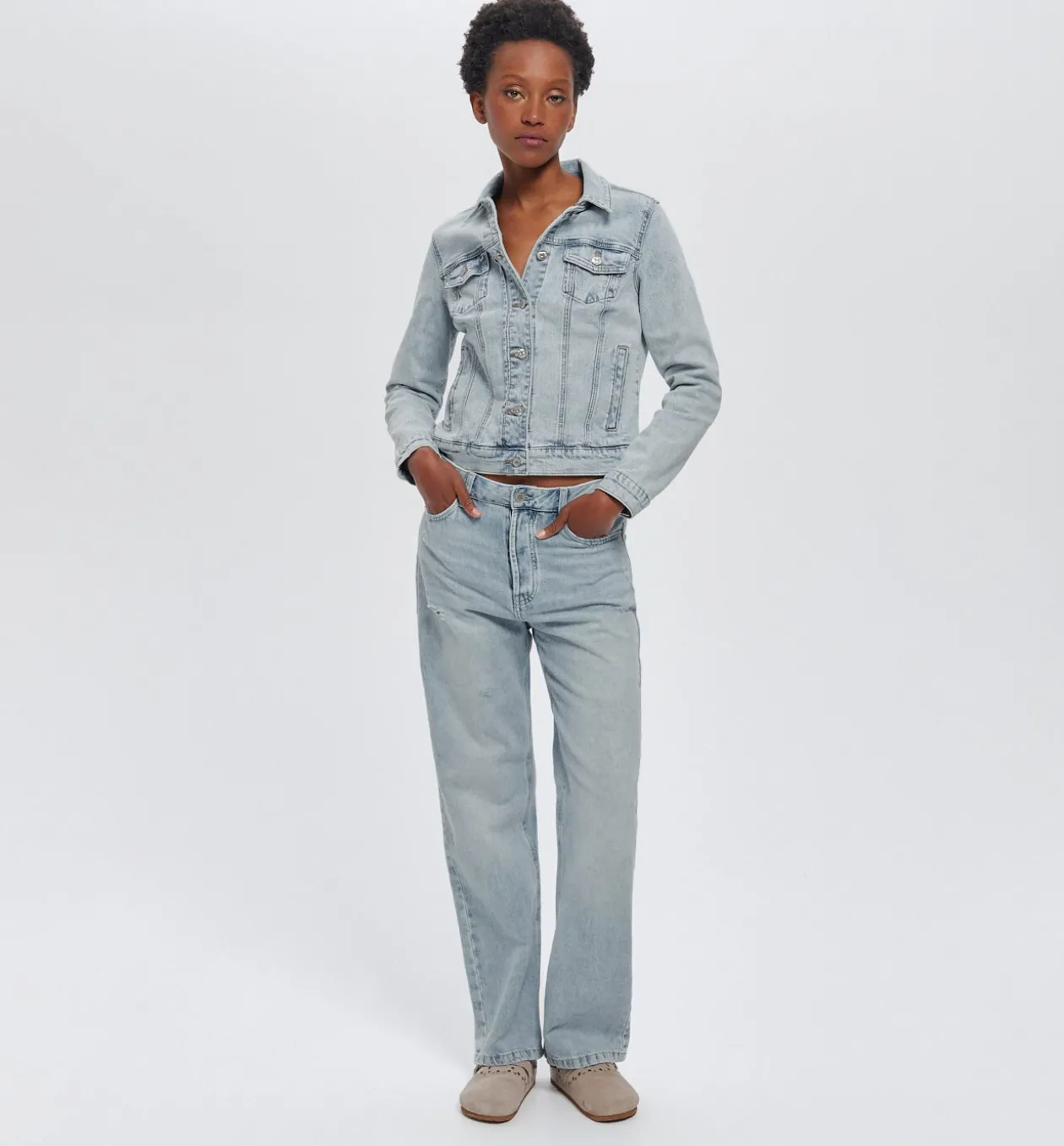 Promod Veste en jean Femme - Jean très clair Jeantrèsclair Best Sale