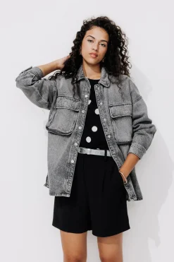Promod Veste en jean oversize Femme - Jean noir Jeannoir Best