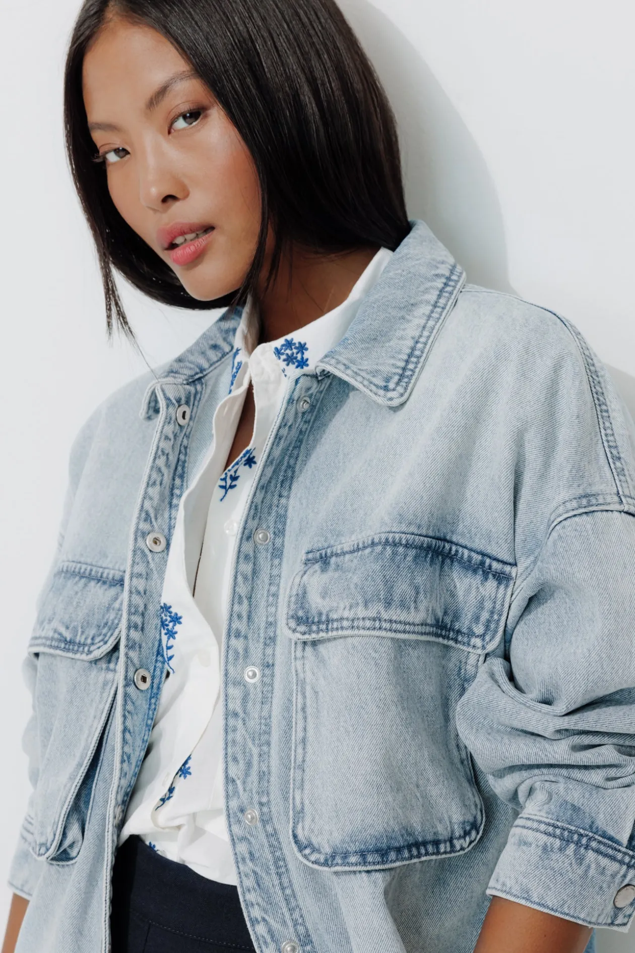 Promod Veste en jean oversize Femme - Jean moyen Jeanmoyen Shop