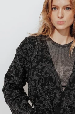 Promod Veste kimono en jacquard perlé - Imprimé marine Imprimémarine Cheap