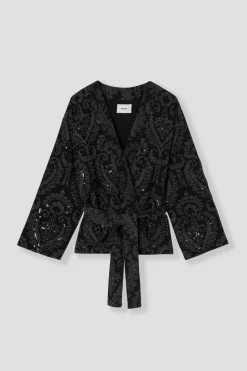 Promod Veste kimono en jacquard perlé - Imprimé marine Imprimémarine Cheap