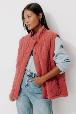 Promod Veste matelassée en molleton - Framboise Fashion
