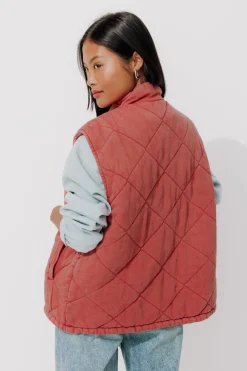 Promod Veste matelassée en molleton - Framboise Fashion