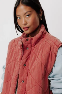 Promod Veste matelassée en molleton - Framboise Fashion