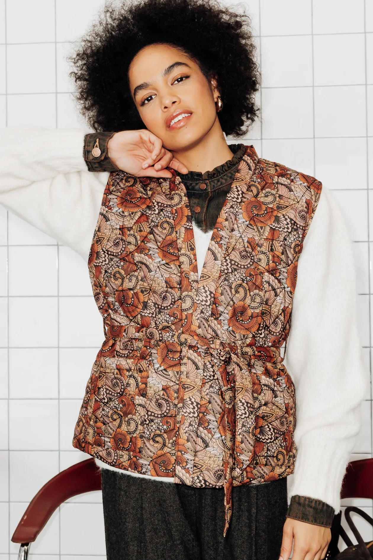 Promod Veste matelassée imprimée - Imprimé multicolore Imprimémulticolore Discount