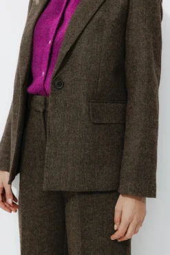 Promod Veste tailleur chevron Femme - Imprimé marron Imprimémarron Hot